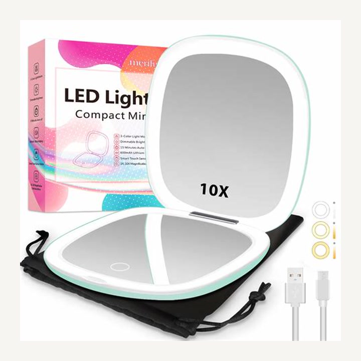 브랜드 미상 LED 조명 휴대용 거울